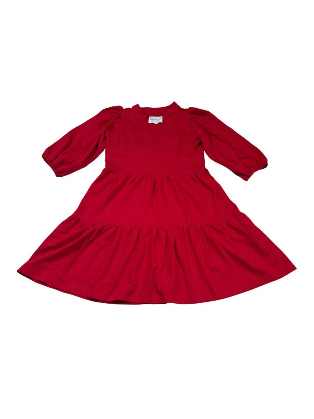 Smith & Quinn Tory XS Red Tiered Long 3/4 Sleeve Dress (X929)